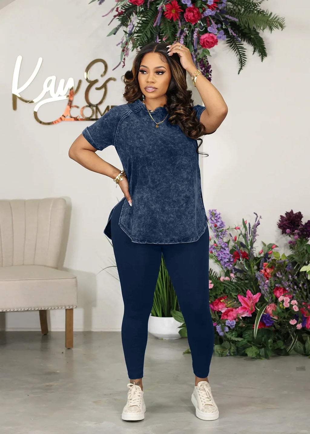 MarieKumax 2 Piece Set Clothes For Women Spring Summer Casual Short Sleeve O-neck Polyester Top Long Pant Matching Sets Dashiki Outfits