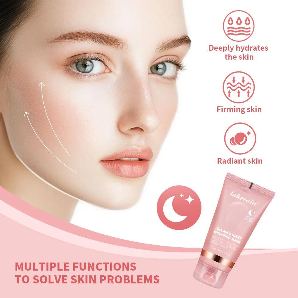 MarieKumax Korean Deep Collagen Mask Peel Off Mask Face Anti Wrinkle Lifting  Skin Care Masks Bio Pack Night Wrapping Woman Overnight Skin