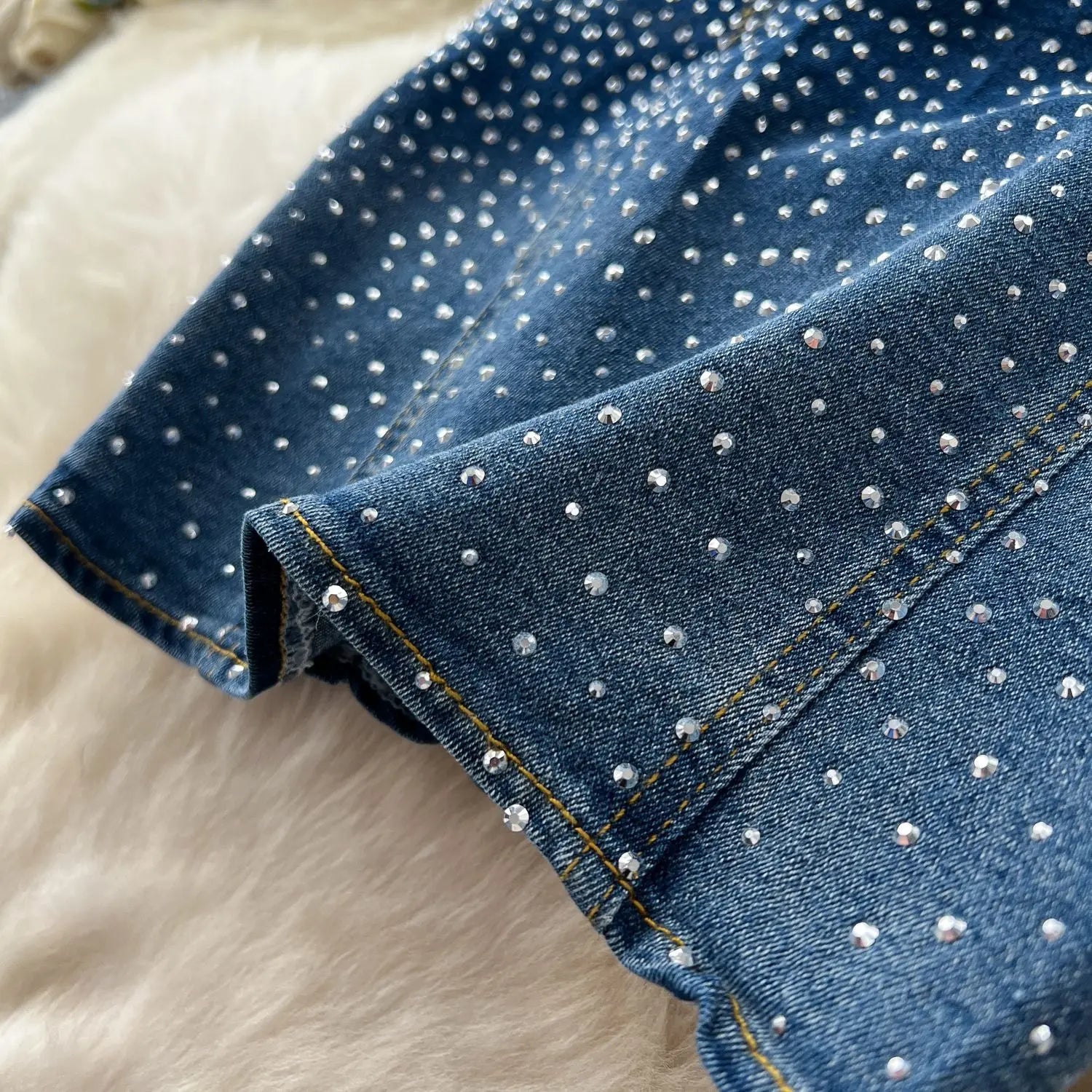 MarieKumax Denim Pant Set Women Two Piece Sets Sexy Matching Sets Sleeveless Short Tops Long Flare Pants High Waist Slim Hot Diamond