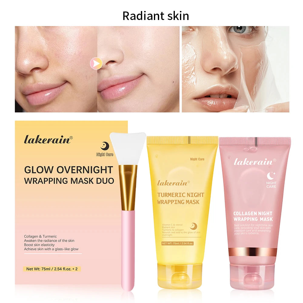 MarieKumax Korean Deep Collagen Mask Peel Off Mask Face Anti Wrinkle Lifting  Skin Care Masks Bio Pack Night Wrapping Woman Overnight Skin