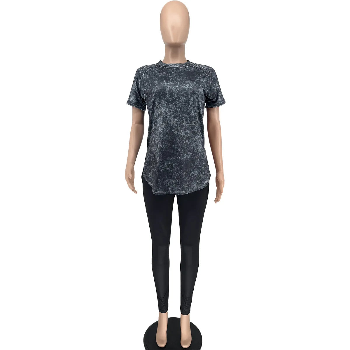 MarieKumax 2 Piece Set Clothes For Women Spring Summer Casual Short Sleeve O-neck Polyester Top Long Pant Matching Sets Dashiki Outfits