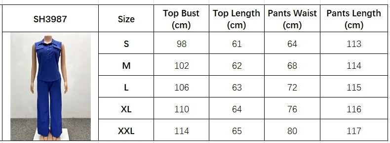 MarieKumax 2025 Summer Large Size 2 Piece Set Women Fashion Elegant Commuting Sleeveless Vests And Wide Leg Pants Color Solid Pant Sets