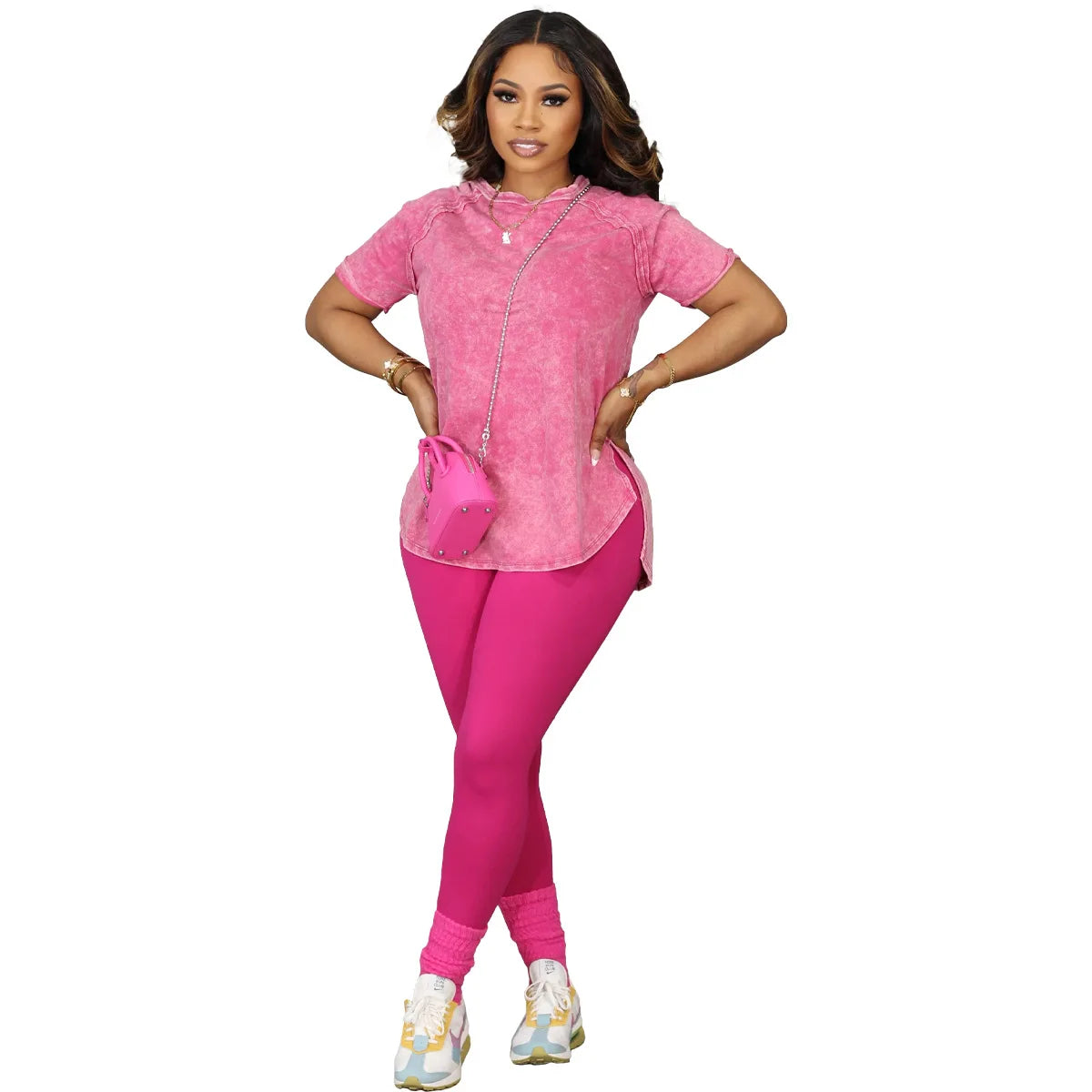 MarieKumax 2 Piece Set Clothes For Women Spring Summer Casual Short Sleeve O-neck Polyester Top Long Pant Matching Sets Dashiki Outfits