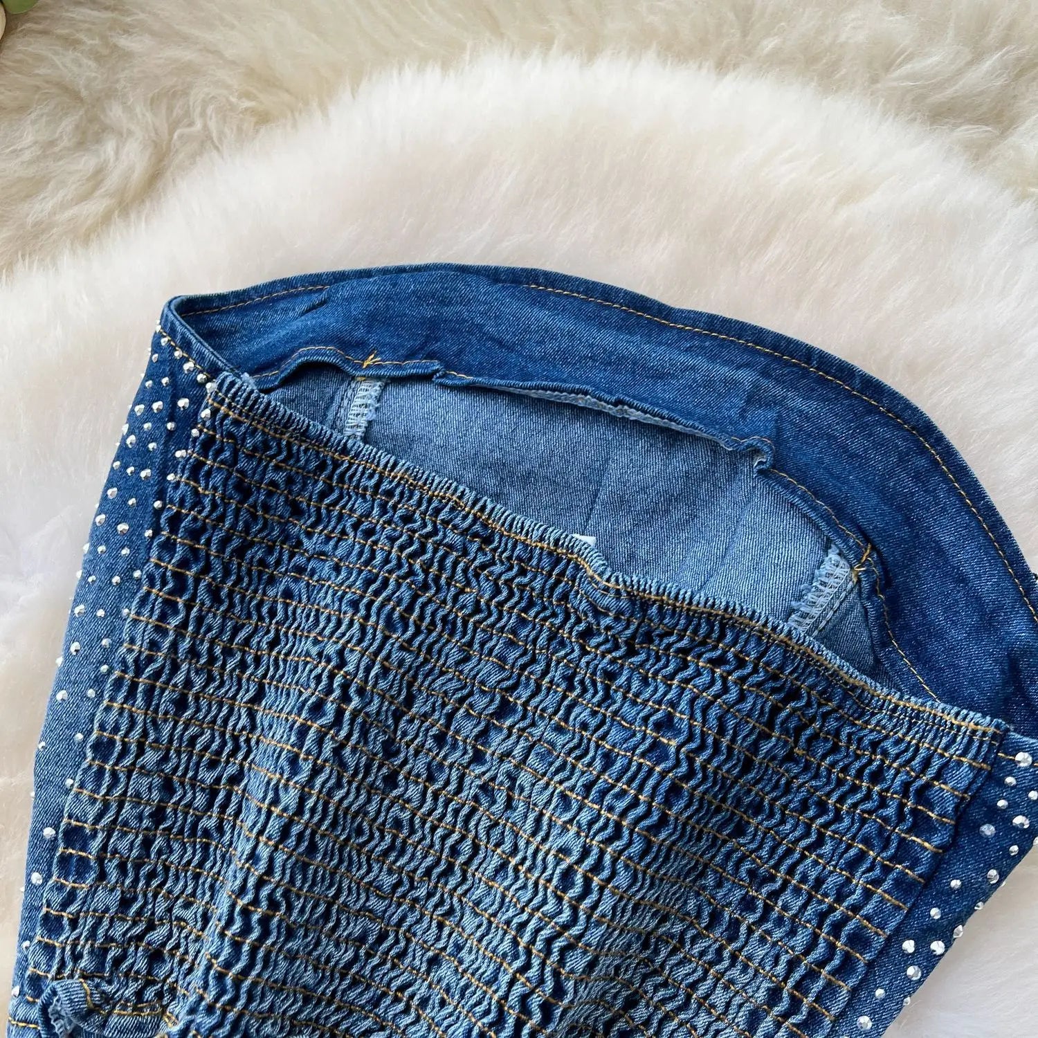 MarieKumax Denim Pant Set Women Two Piece Sets Sexy Matching Sets Sleeveless Short Tops Long Flare Pants High Waist Slim Hot Diamond