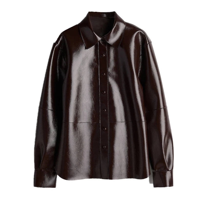 MarieKumax Street Leather Mini Skirt Sets For Women Long Sleeve Bike Jacket Hip Package A-line Skirt Suits 2025 Spring Motorcycle Outfits