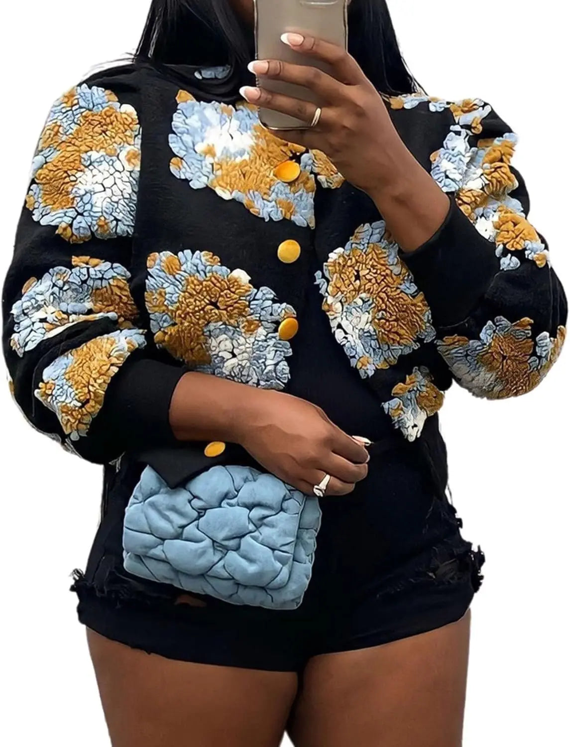 MarieKumax Fashion Plush Jacquard Long Sleeve O Neck Jacket Women's Coat Autumn Winter New Casual Loose Sports Jacket Cardigan Coat Female