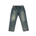 MarieKumax Spring American Casual Retro Patchwork Men's Straight Loose Fit Jeans Versatile Cone Shaped Poor Boy Pants