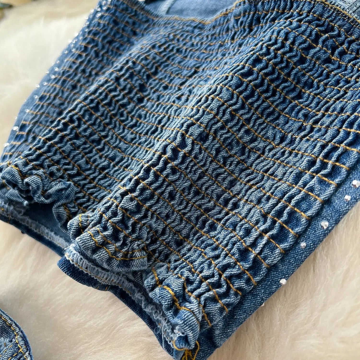 MarieKumax Denim Pant Set Women Two Piece Sets Sexy Matching Sets Sleeveless Short Tops Long Flare Pants High Waist Slim Hot Diamond