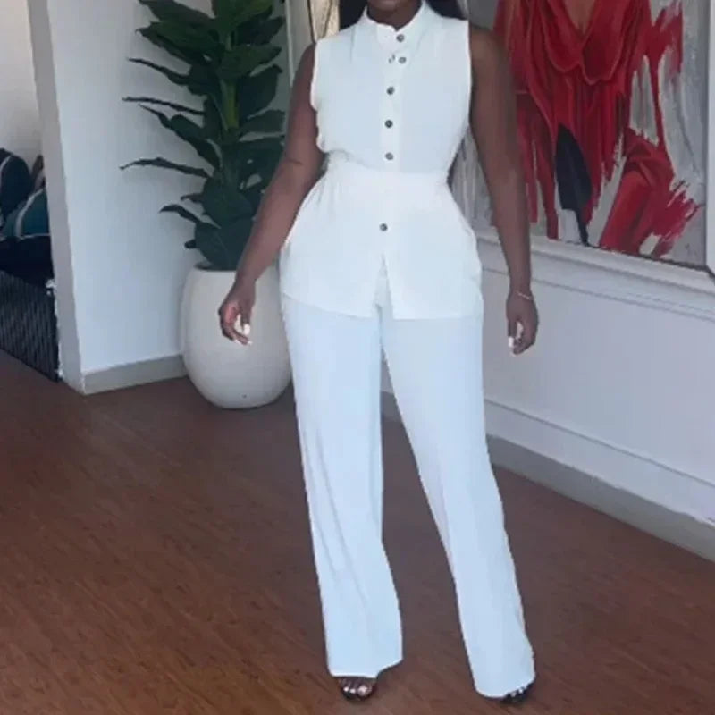 MarieKumax Rose Shirt Top & Cuffed Pants Set Women Wide Leg Pant Sets Two Piece Set Loose O Neck High Waist Elegant Trousers Suits Y2k